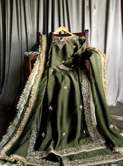 MAHJABEEN-OLIVE GREEN
