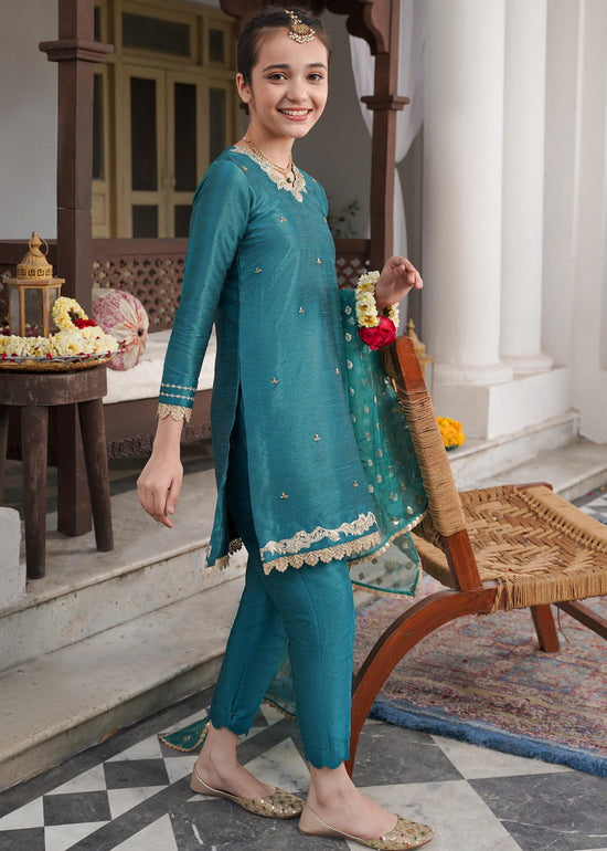 RANG-E-HAYA - SANDALI TEAL BLUE KIDS