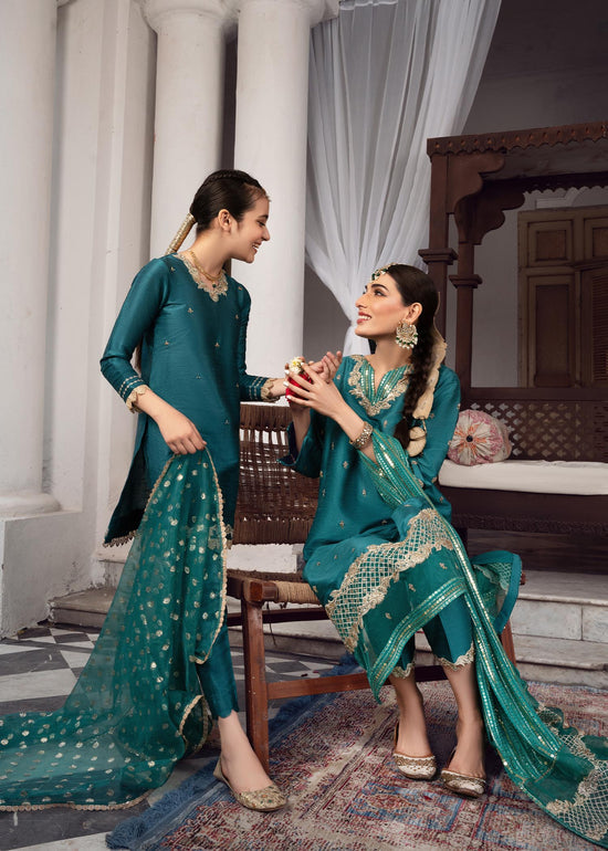 RANG-E-HAYA - SANDALI TEAL BLUE KIDS