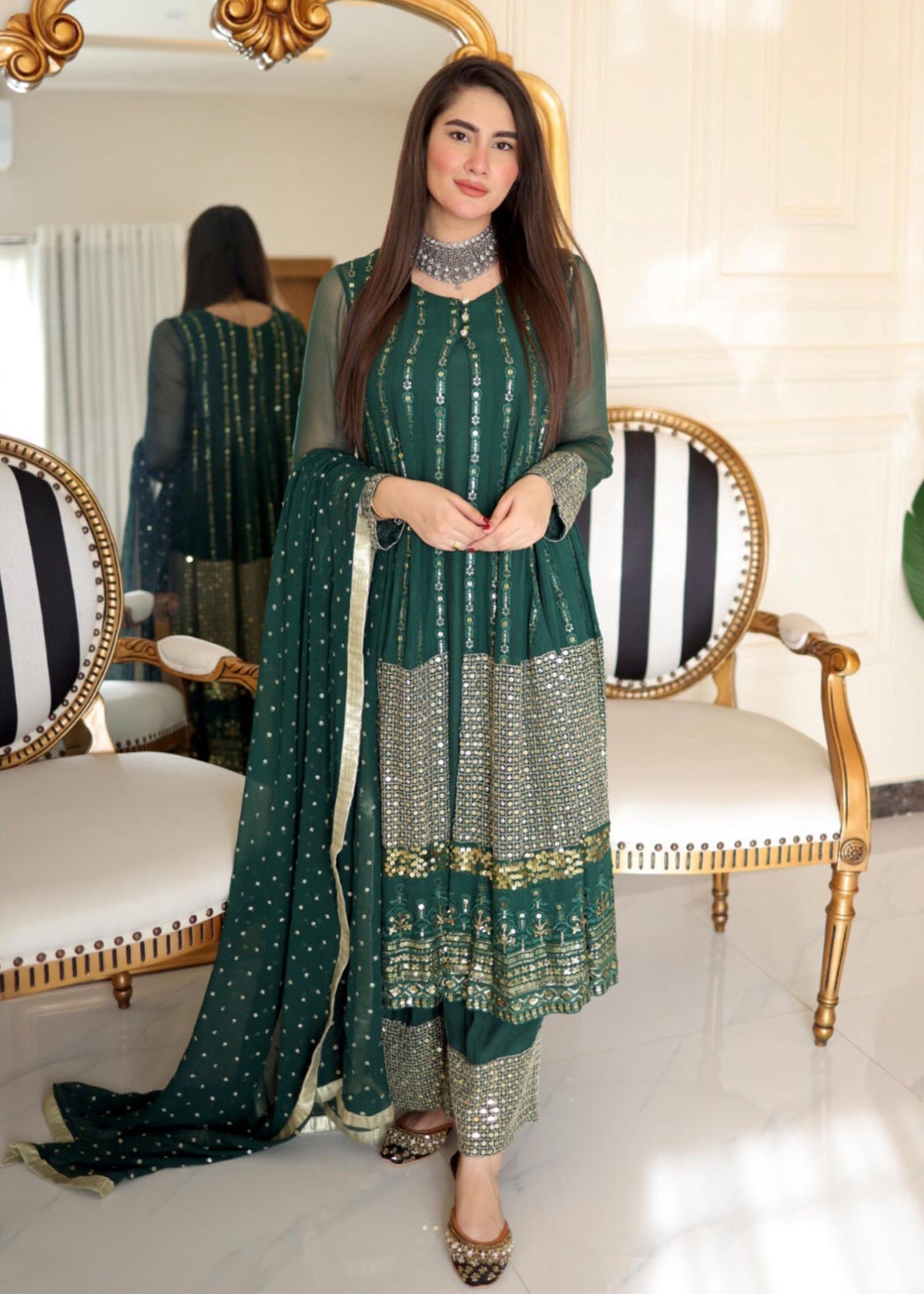 RANG-E-HAYA - ANCHAL (BOTTLE GREEN)