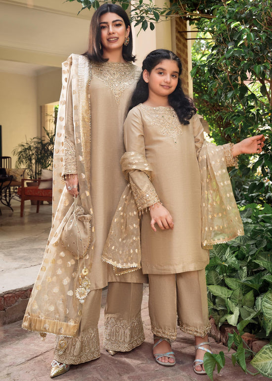 RANG-E-HAYA - SHIREEN BEIGE GOLD KIDS