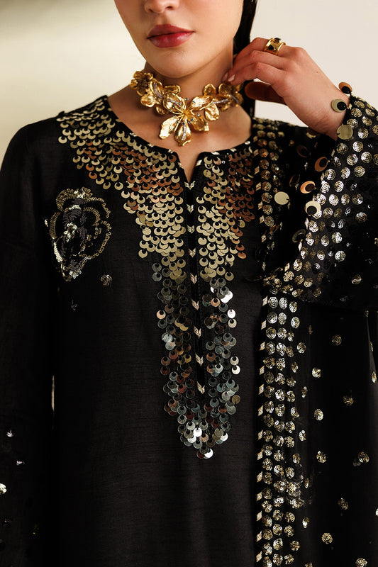 EMBROIDERED RAW SILK UR-7065