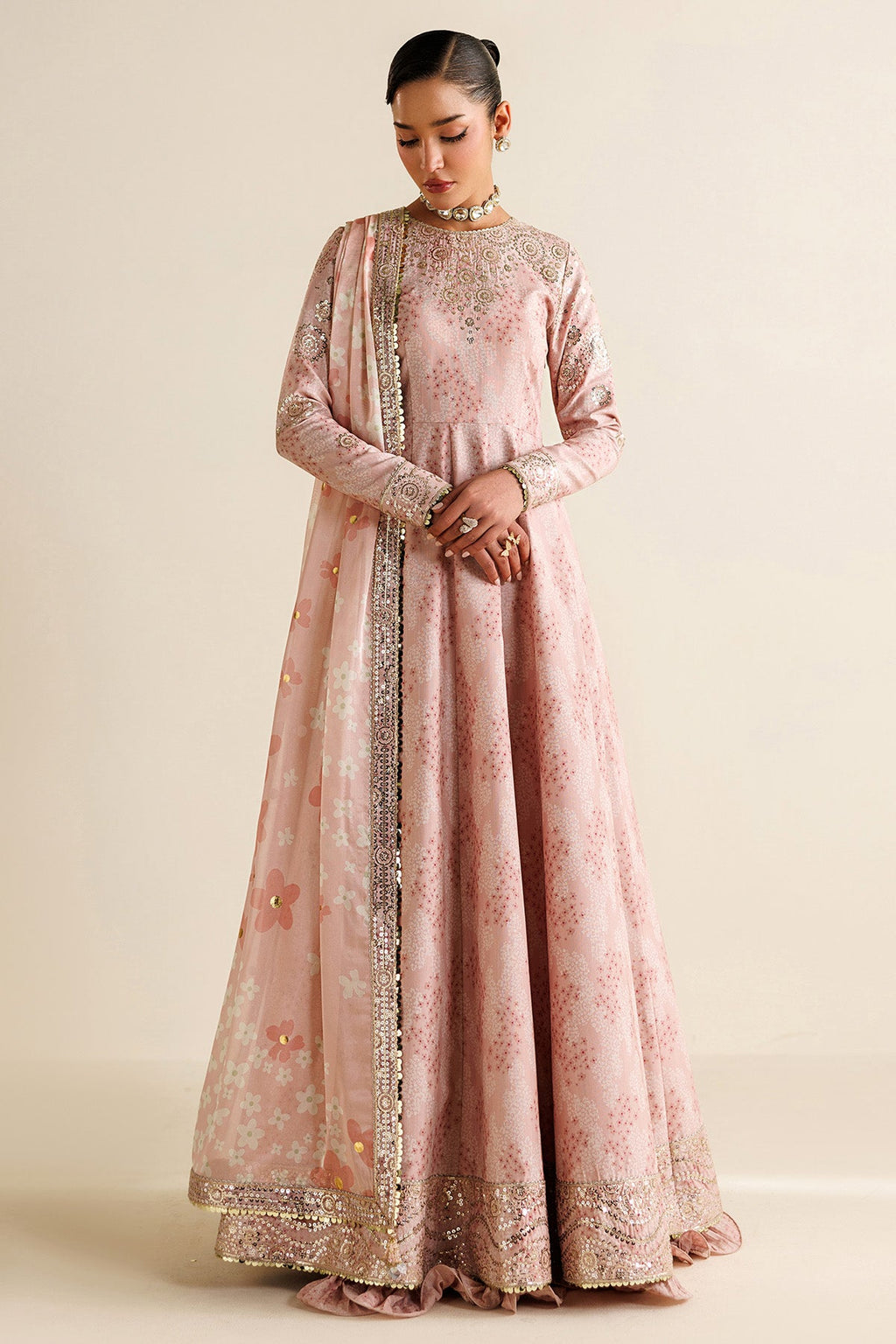 EMBROIDERED RAW SILK UR-7067