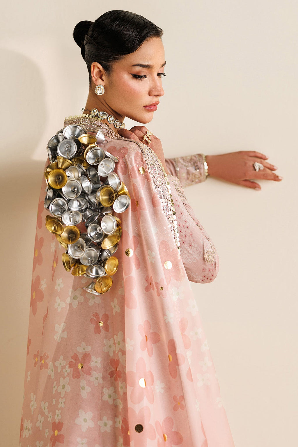 EMBROIDERED RAW SILK UR-7067