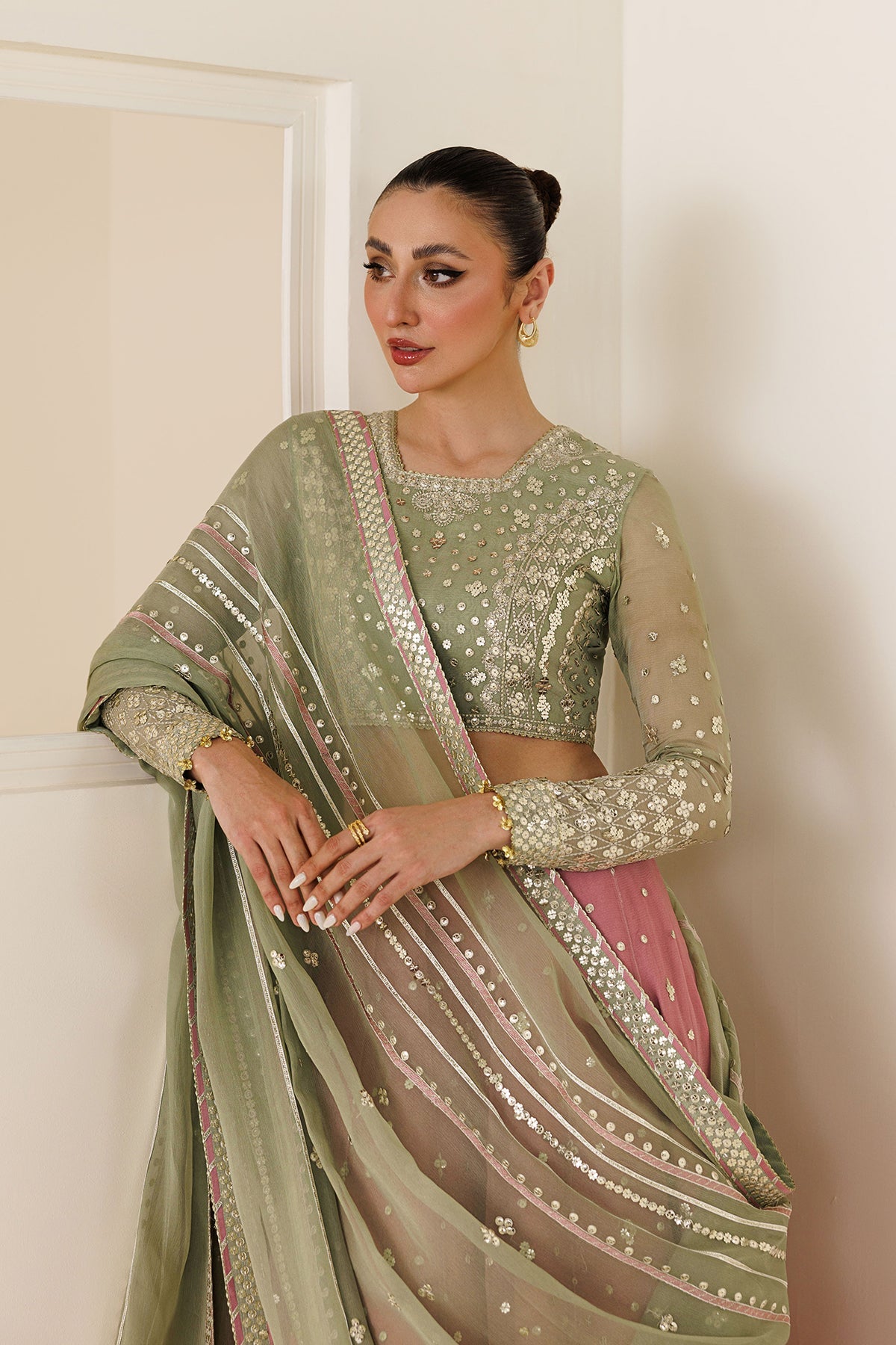 EMBROIDERED CHIFFON UC-3129