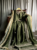 MAHJABEEN-OLIVE GREEN
