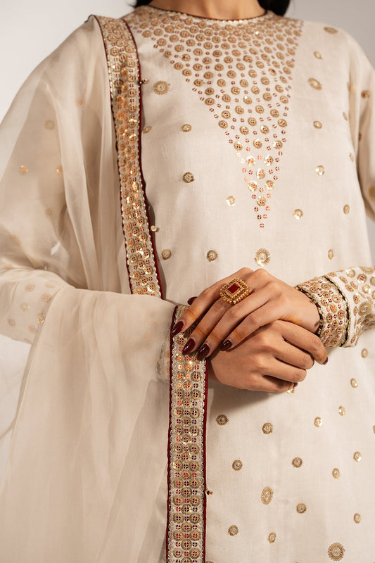 EMBROIDERED RAW SILK UR-7053