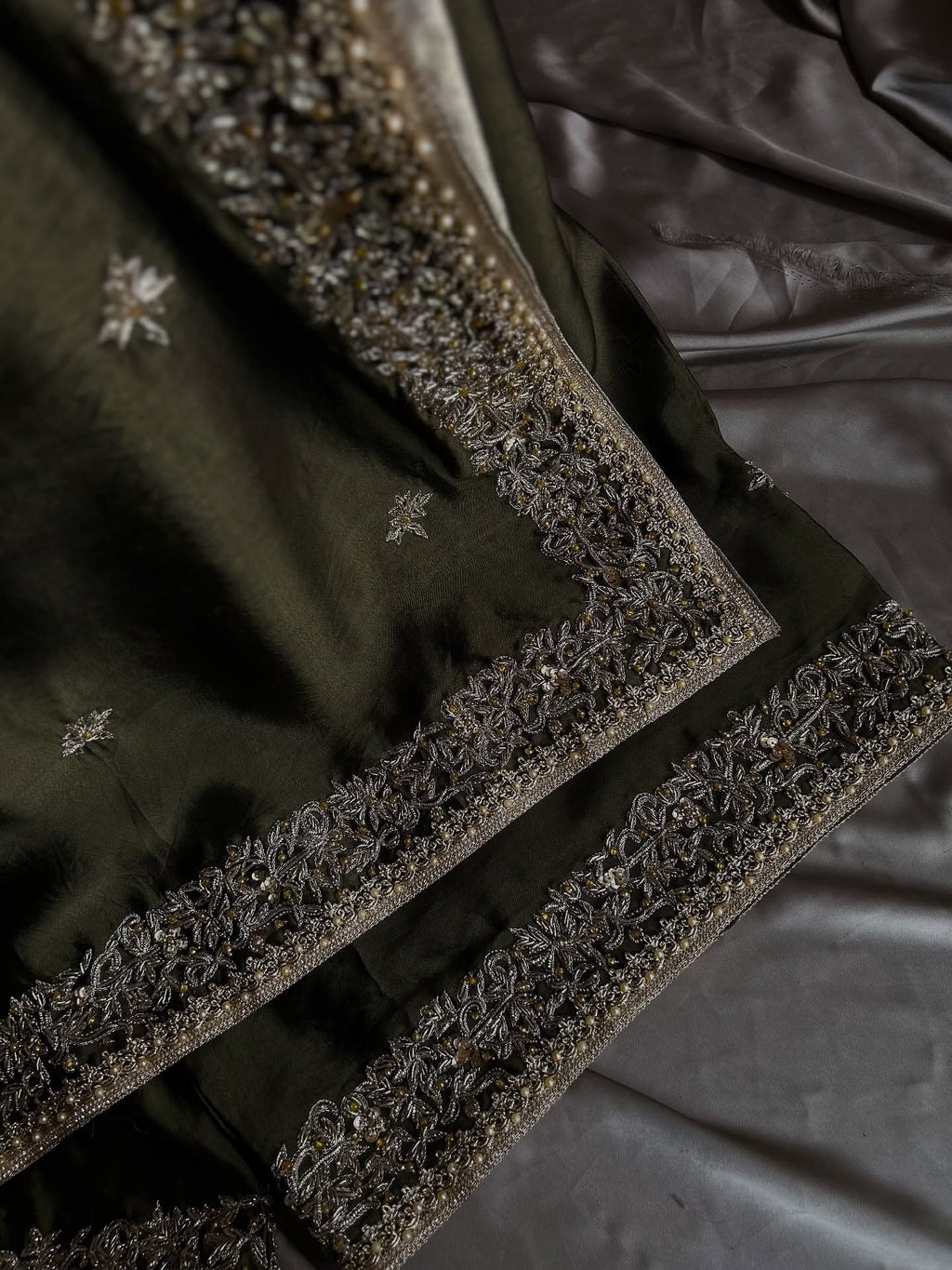 MAHJABEEN-OLIVE GREEN
