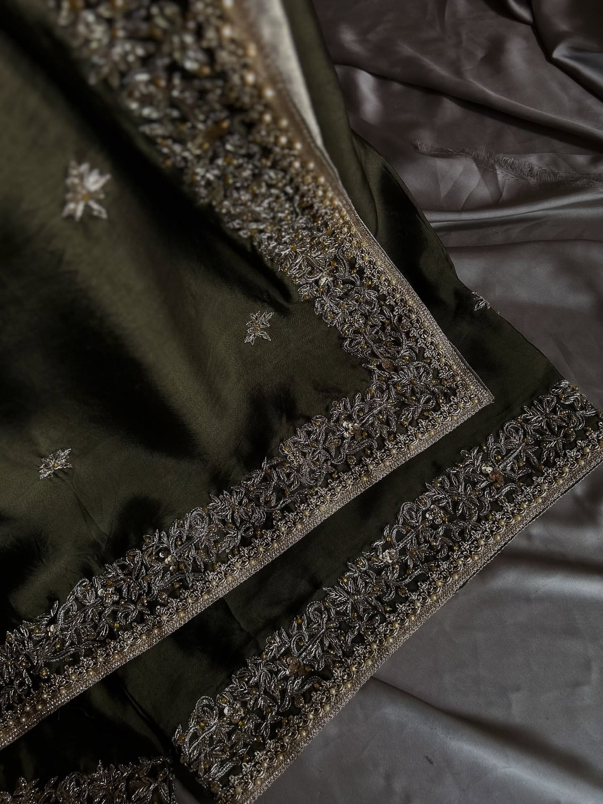 MAHJABEEN-OLIVE GREEN