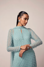 POWDER BLUE PEARL DROP KURTA SET